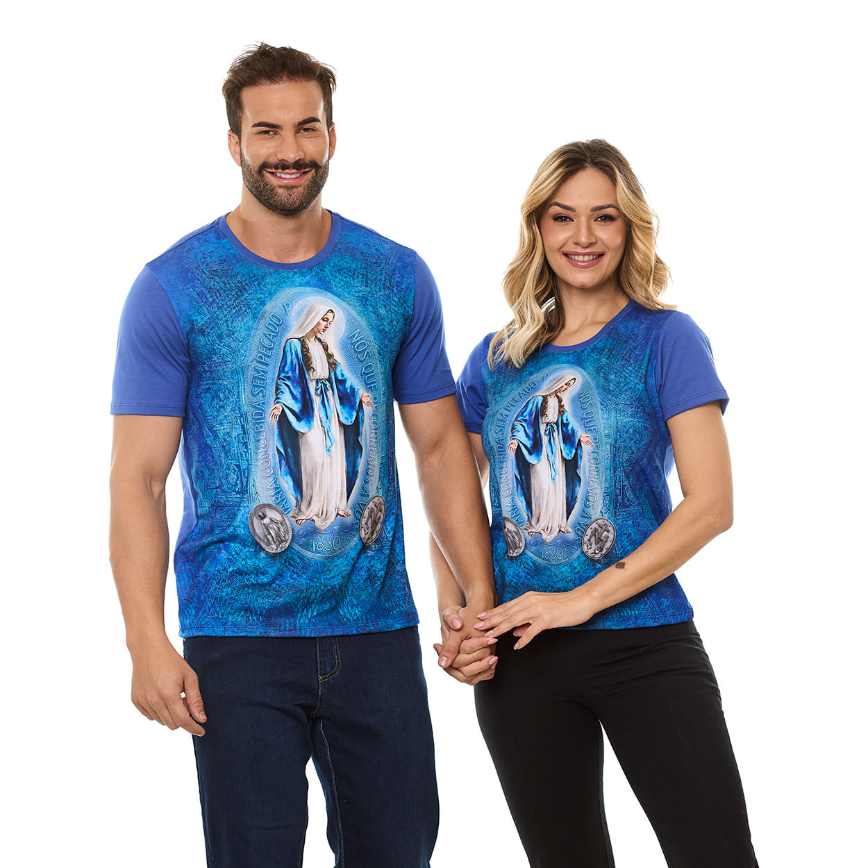 Camiseta Nossa Senhora das Graças Masculina DV13341 - Azul  