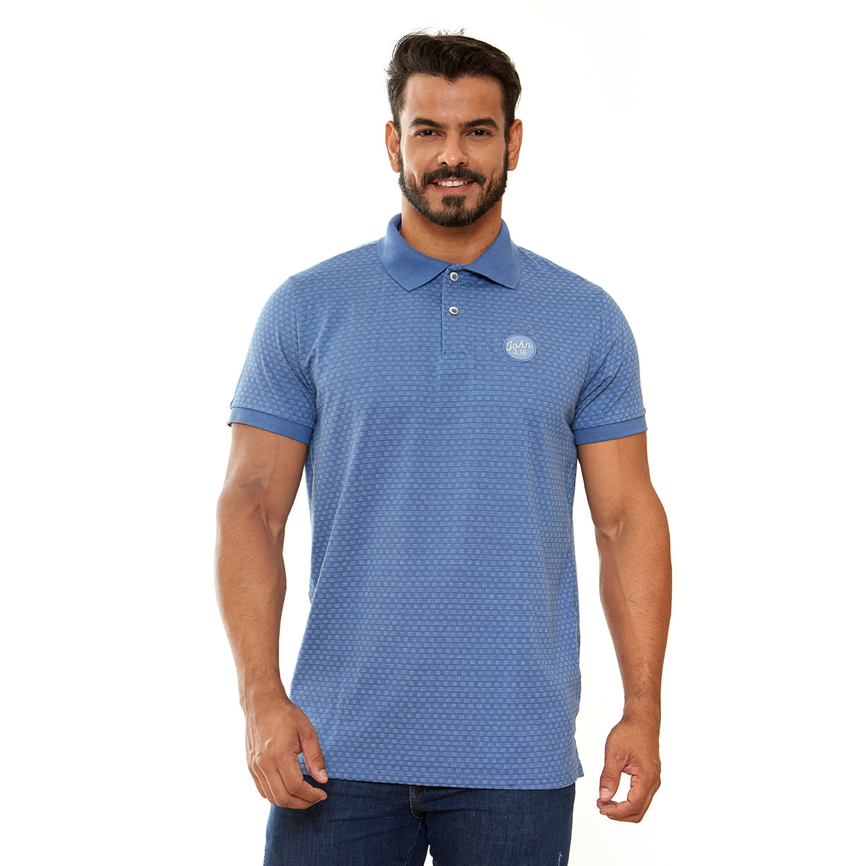 Azul  - Camiseta Gola Polo John 3,16 GMP13170