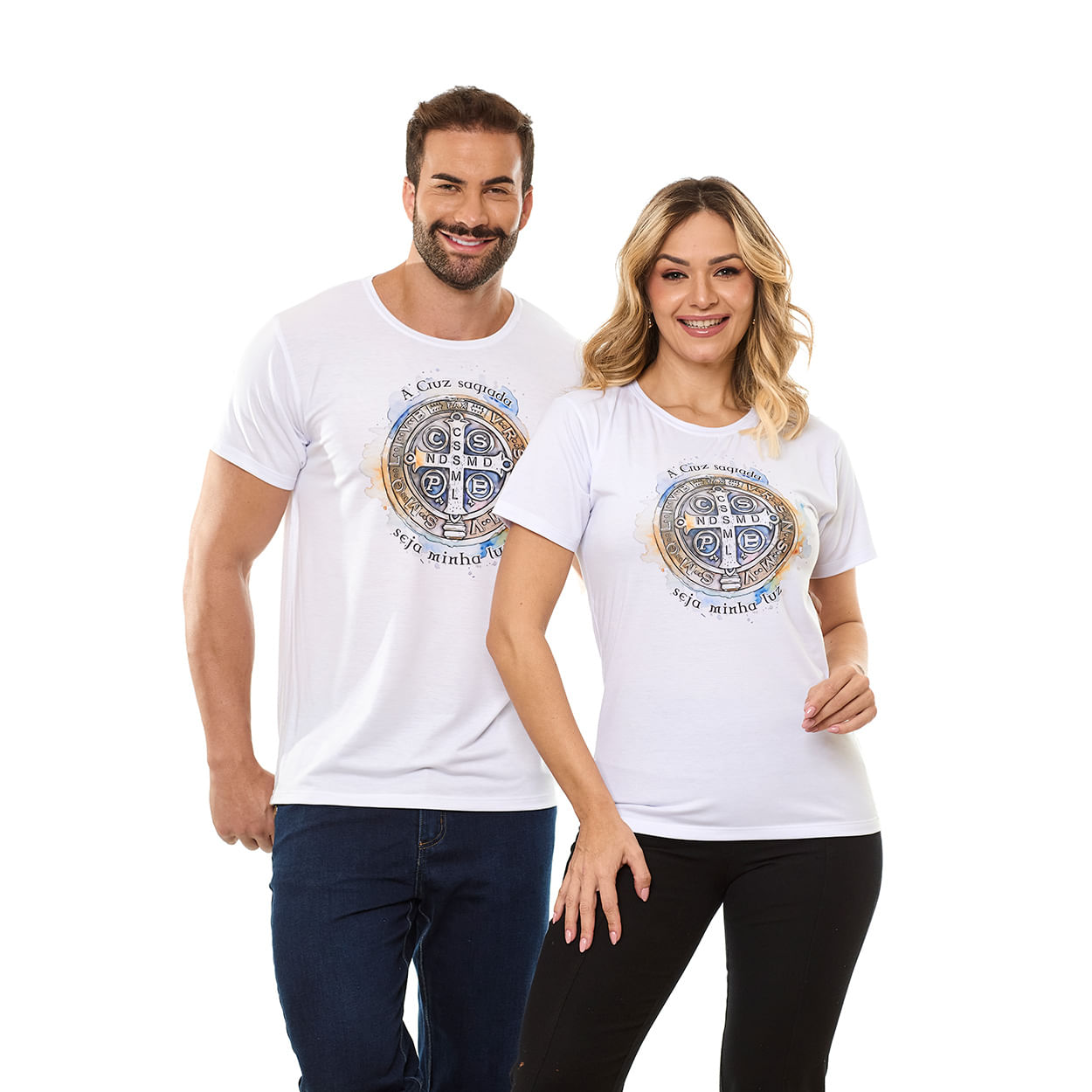 Camiseta Medalha de São Bento DV13389 - Branco  