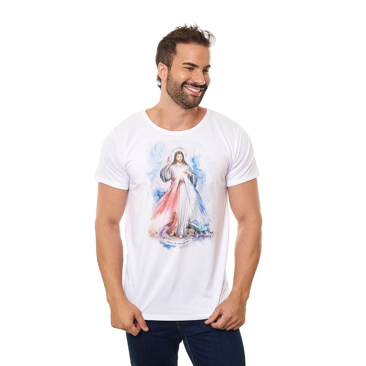 Camiseta Jesus Misericordioso DV13375 - Branco  