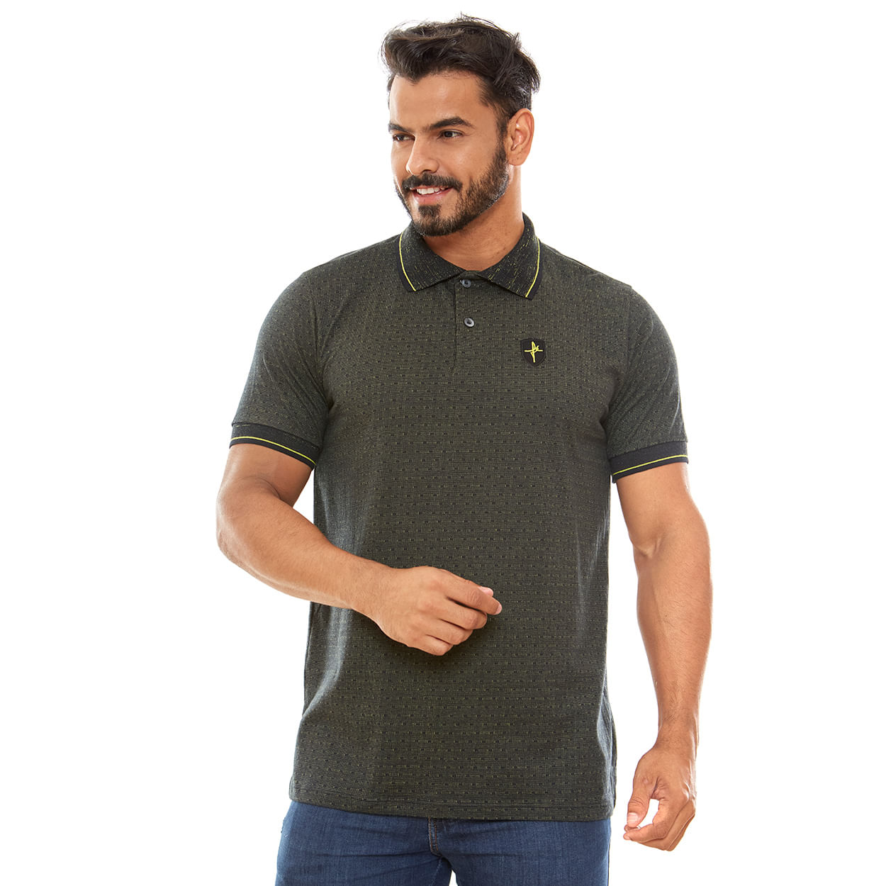 Verde  - Camiseta Gola Polo Fé GMP13162