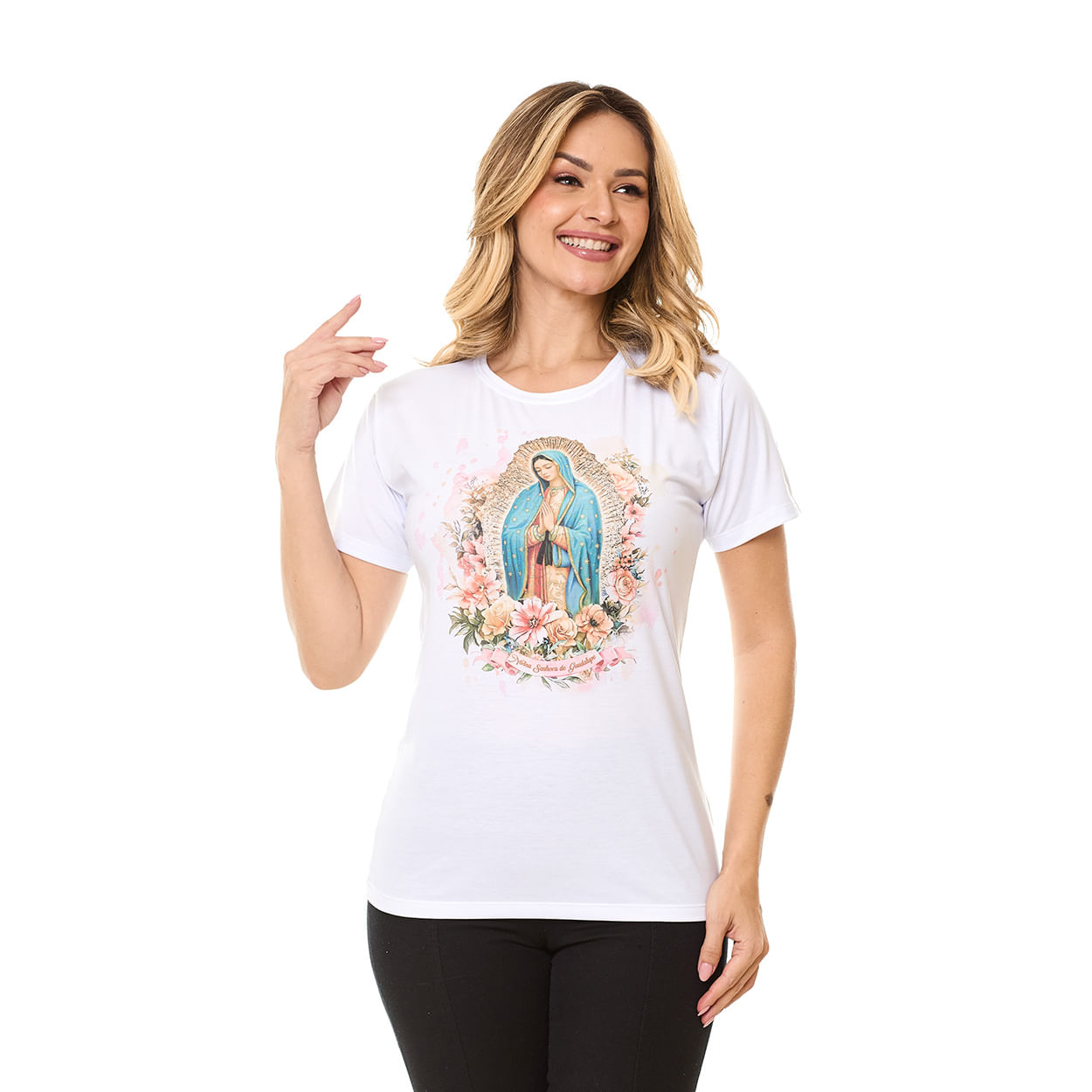 Camiseta Nossa Senhora de Guadalupe DV13378 - Branco  