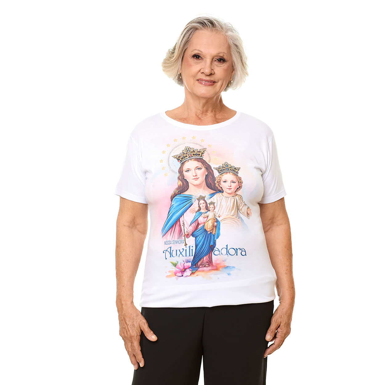 Branco  - Camiseta Nossa Senhora Auxiliadora DV13404