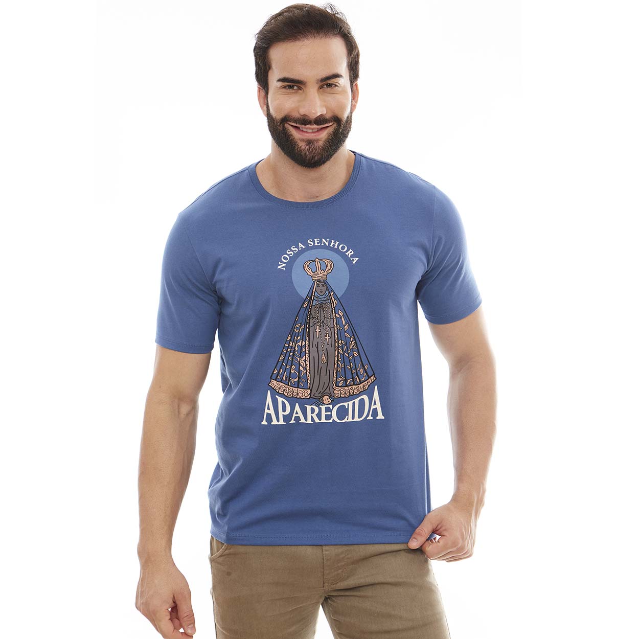 Camiseta Nossa Senhora Aparecida DV12739 - Outlet - Azul Petroleo  