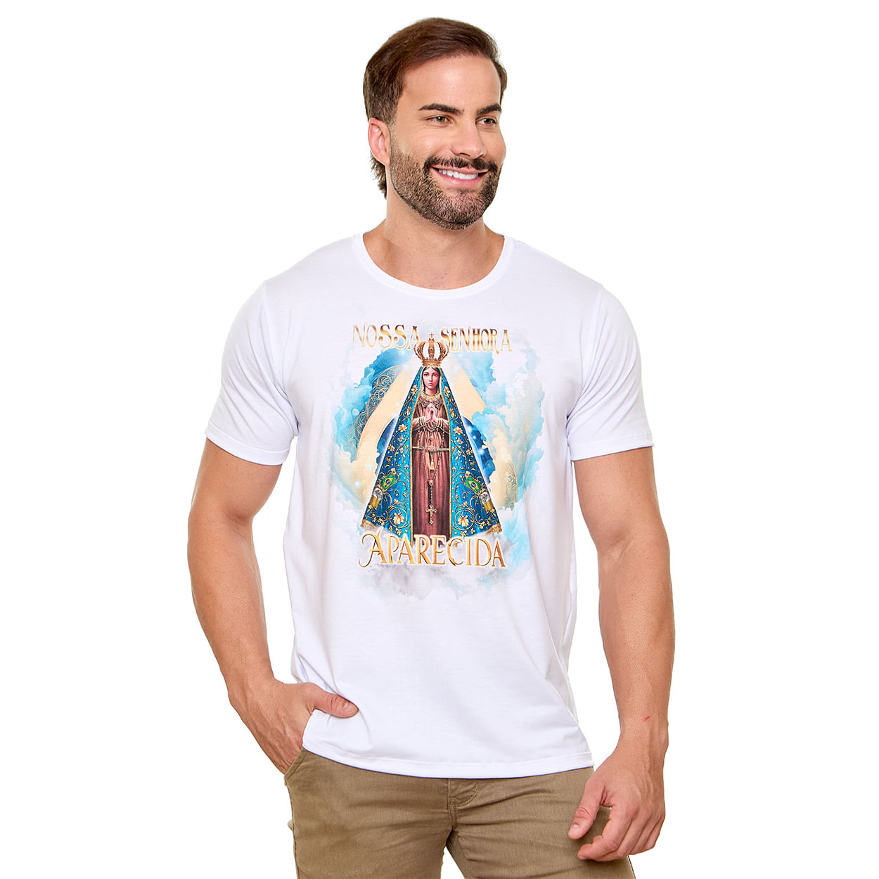 Branco  - Camiseta Nossa Senhora Aparecida DV13425