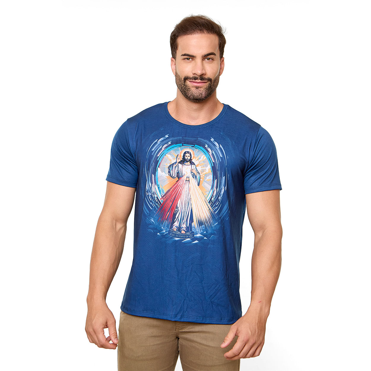 Azul Marinho  - Camiseta Jesus Misericordioso DV13432