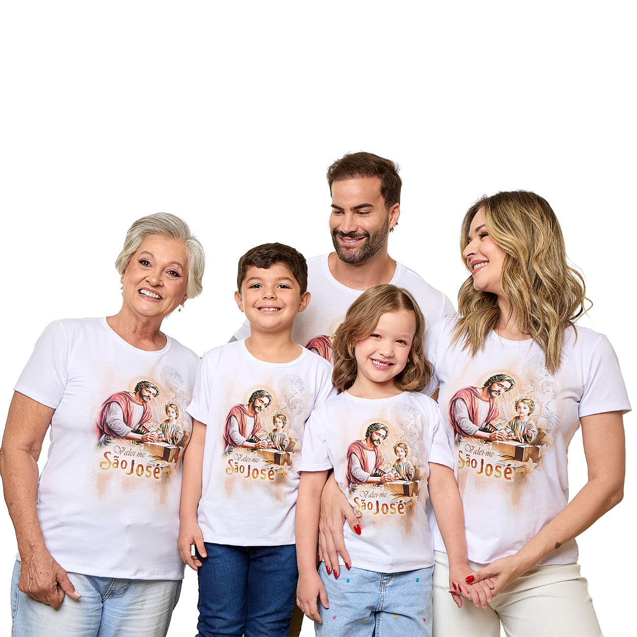 Branco  - Camiseta São José DV13457 - Leves Detalhes - OUTLET