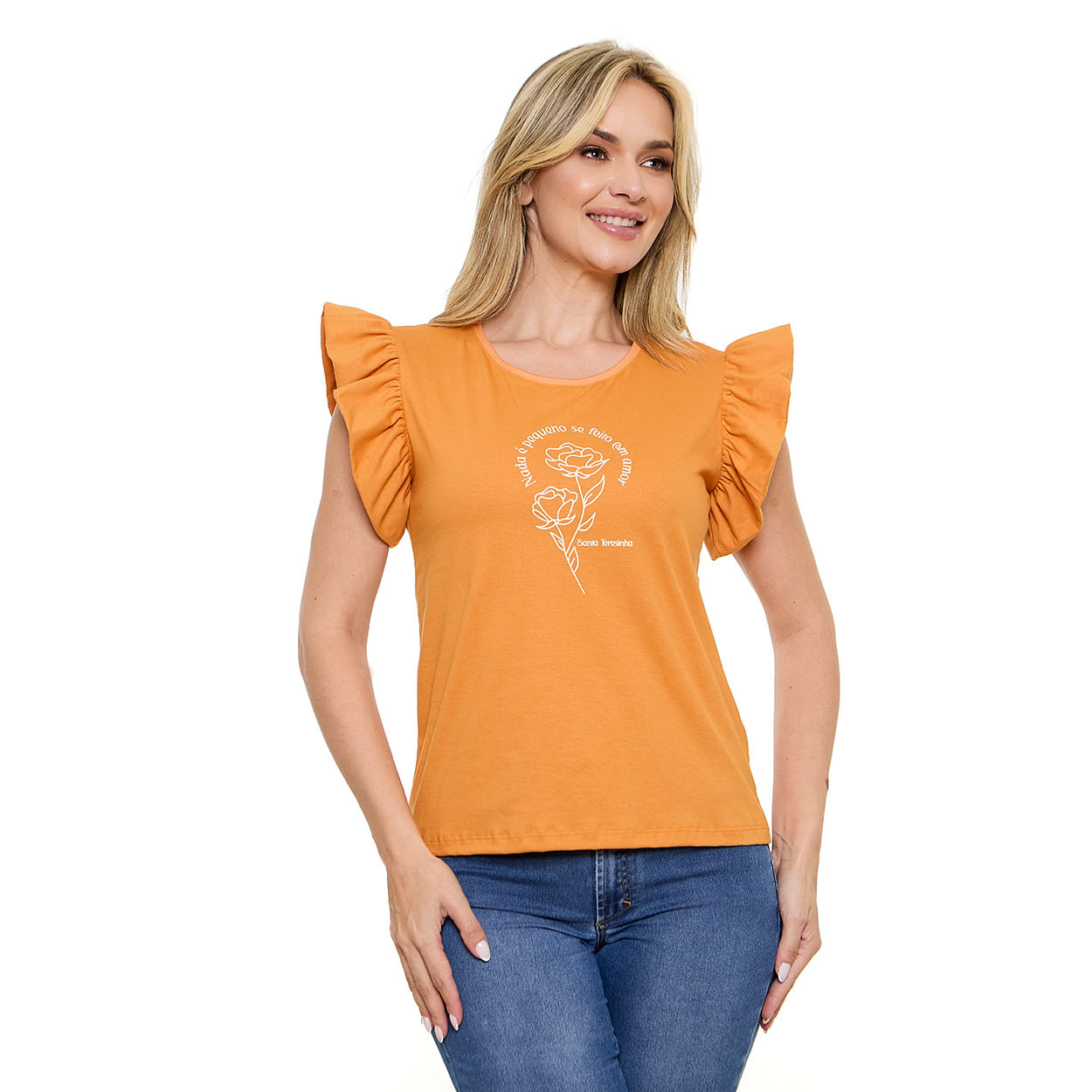 LARANJA  - Baby Look Santa Teresinha DV13576