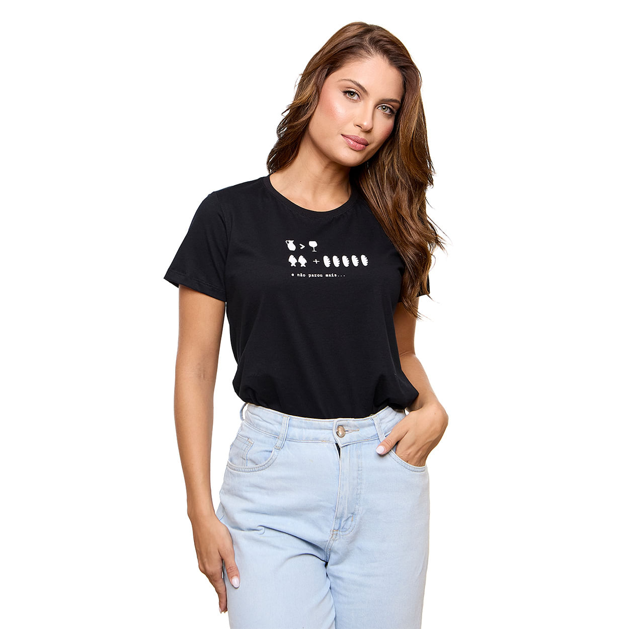 Preto  - Baby Look Milagre da Multiplicação MS13581
