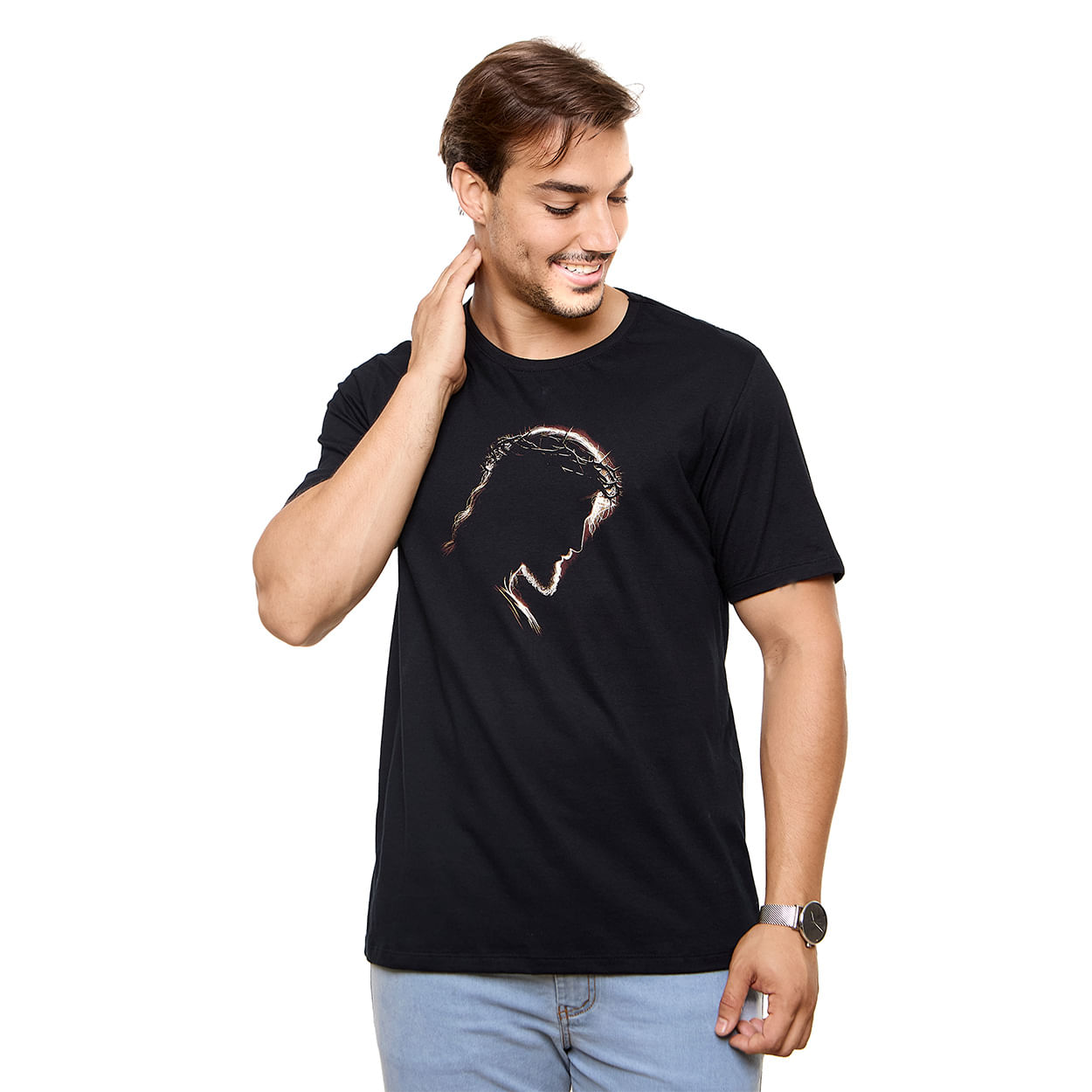 Preto  - Camiseta Face de Cristo DV13609