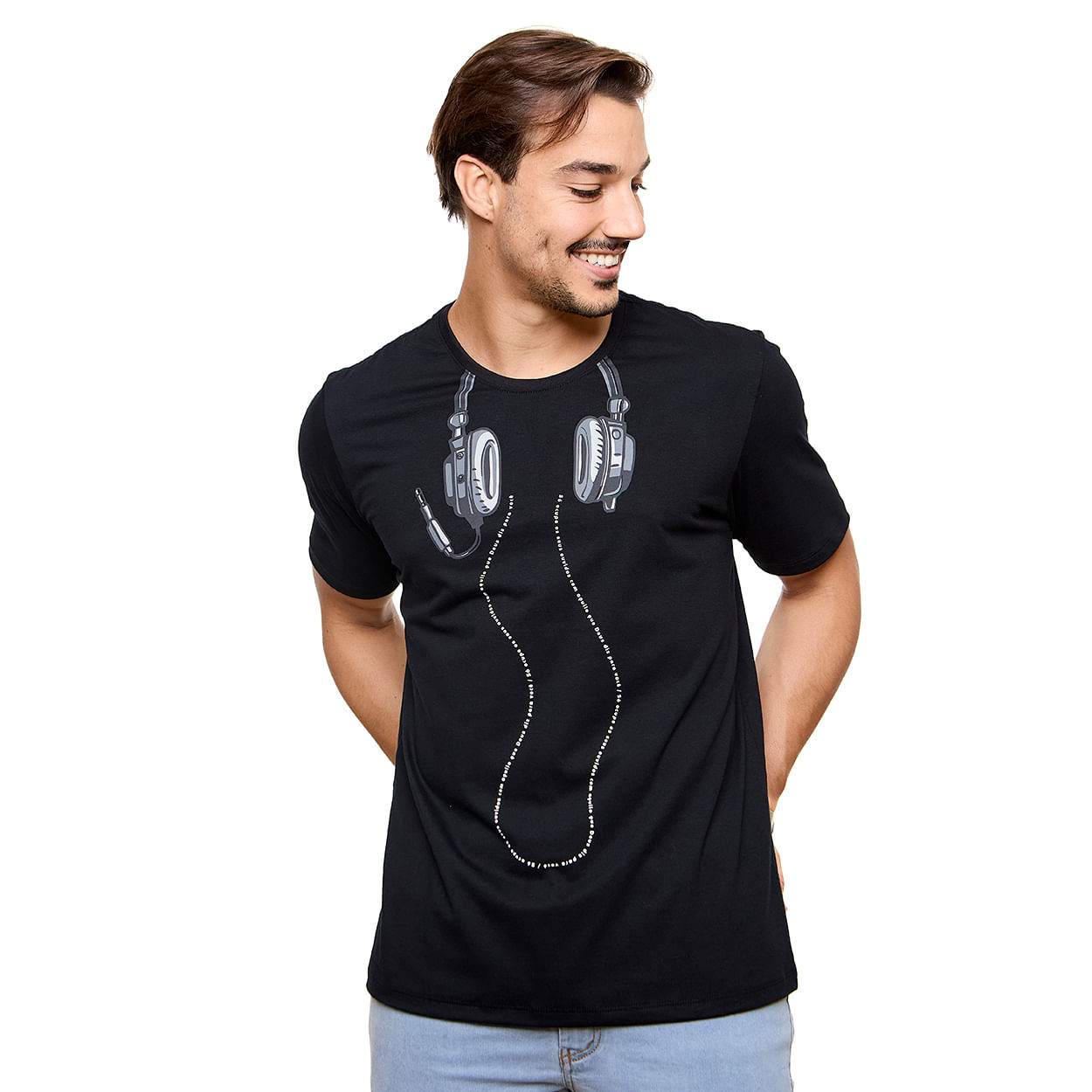 Preto  - Camiseta Fone MS13625