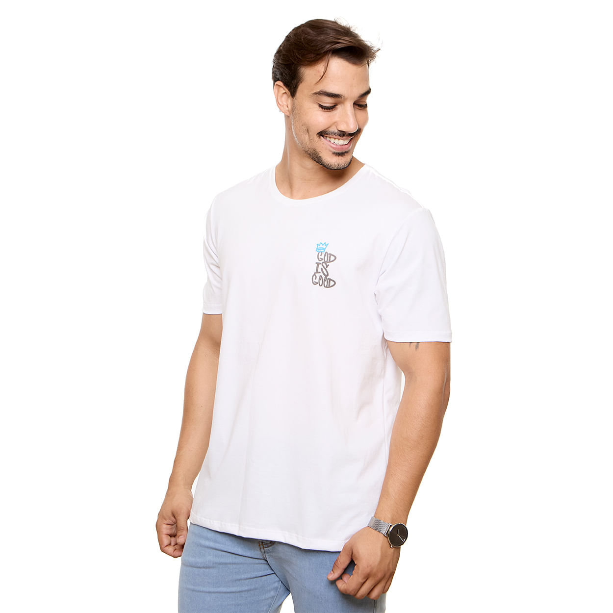 Branco  - Camiseta God Is Good MS13612