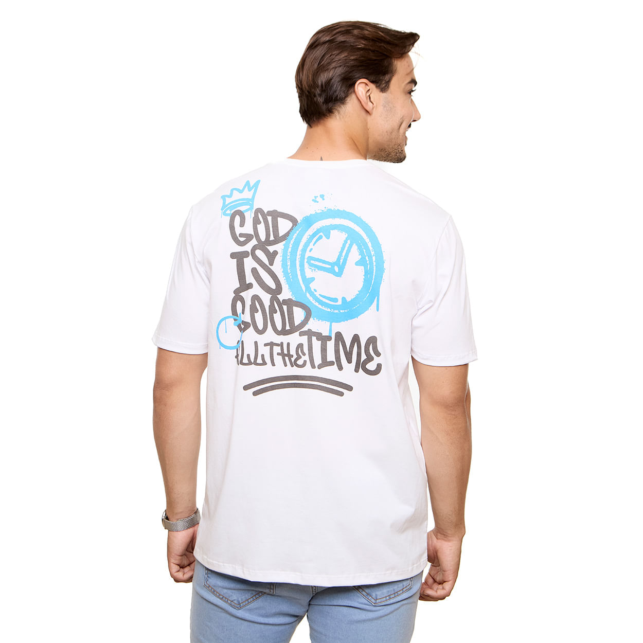 Branco  - Camiseta God Is Good MS13612