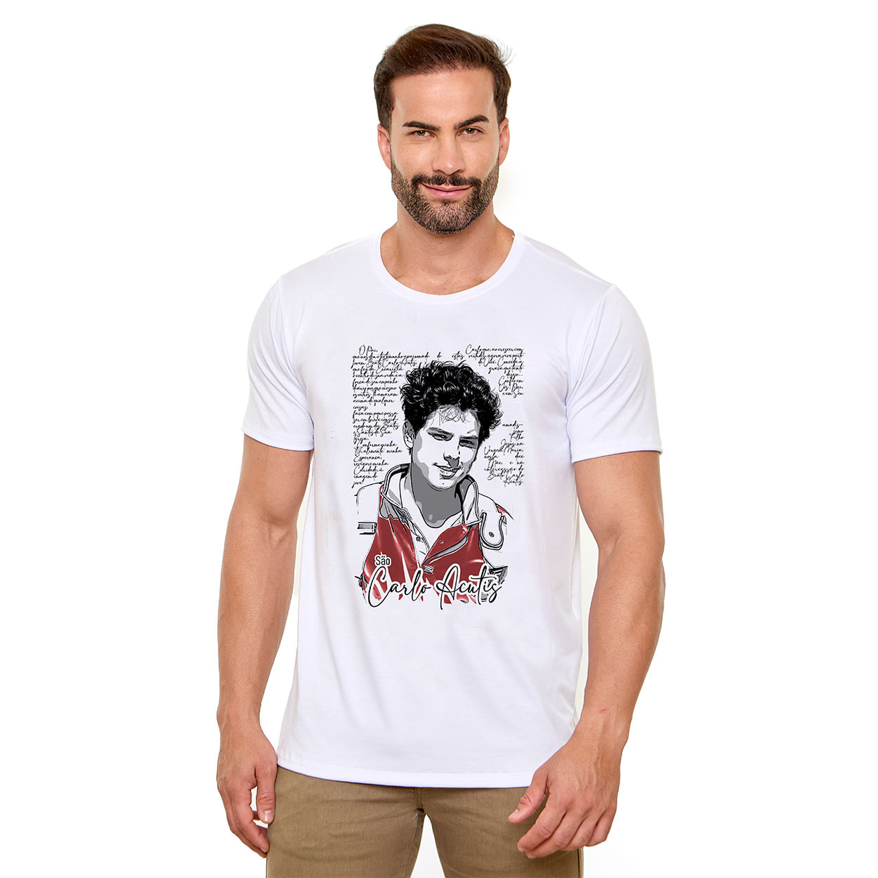 Branco  - Camiseta São Carlo Acutis DV13693