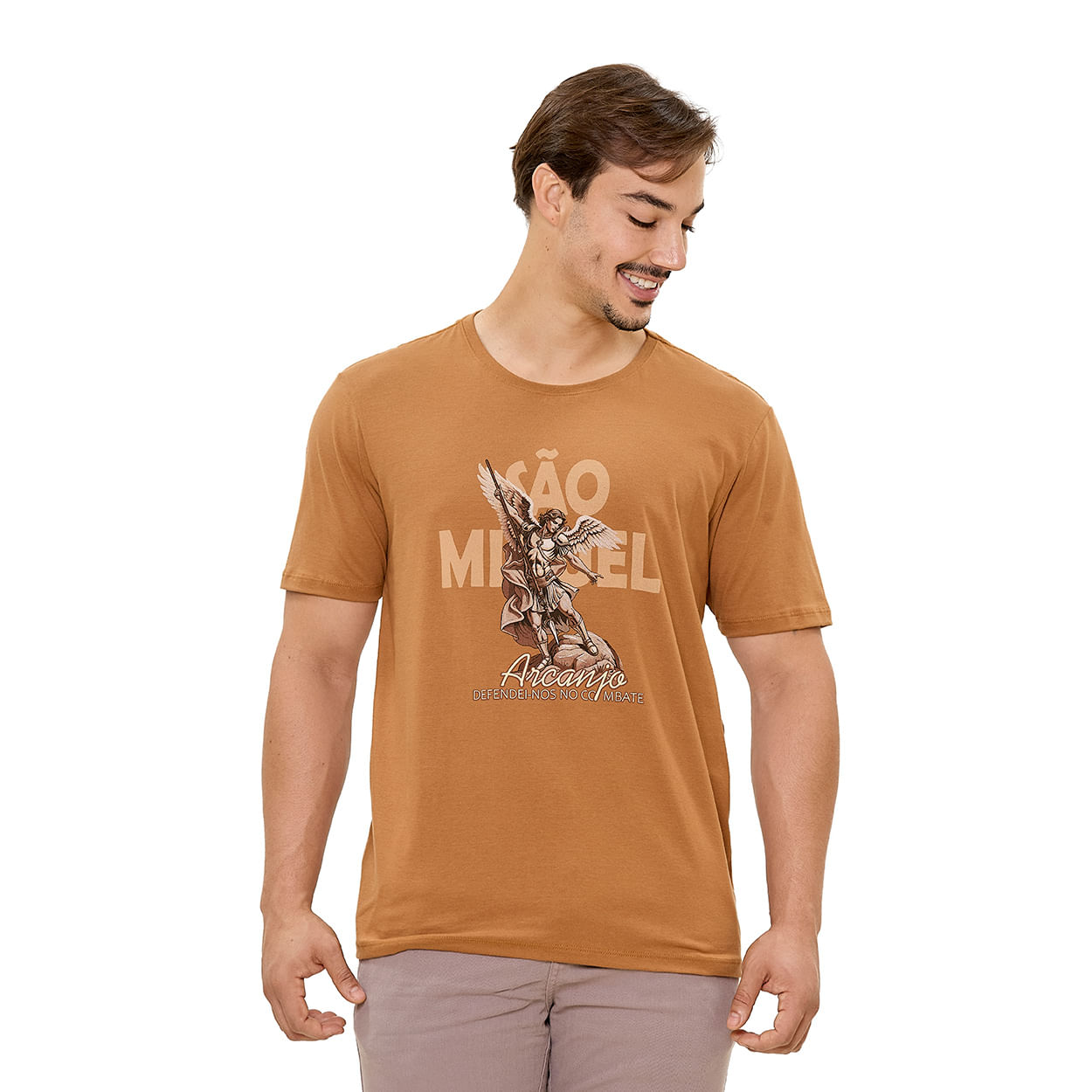 marrom  - Camiseta São Miguel Arcanjo DV13627