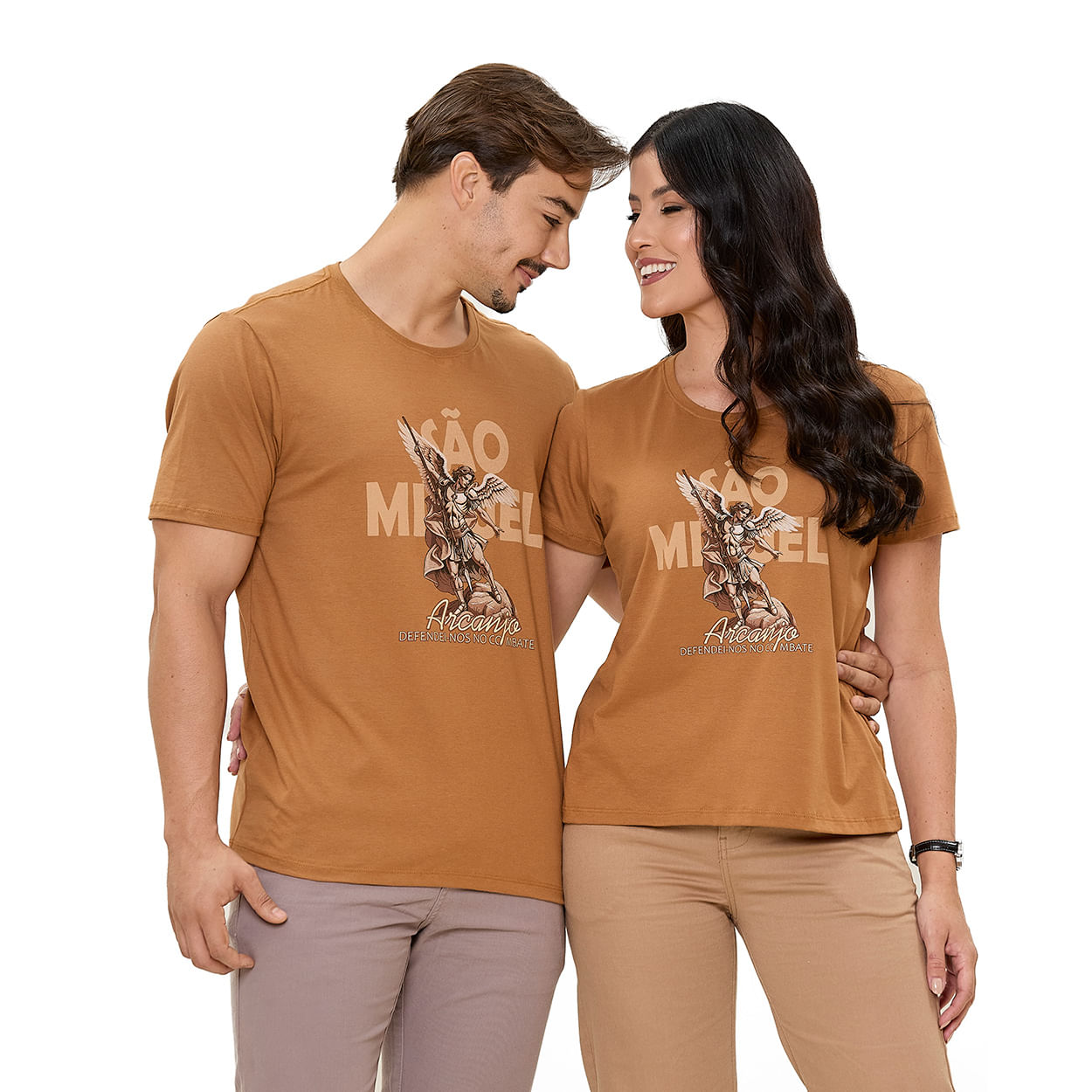 marrom  - Camiseta São Miguel Arcanjo DV13627