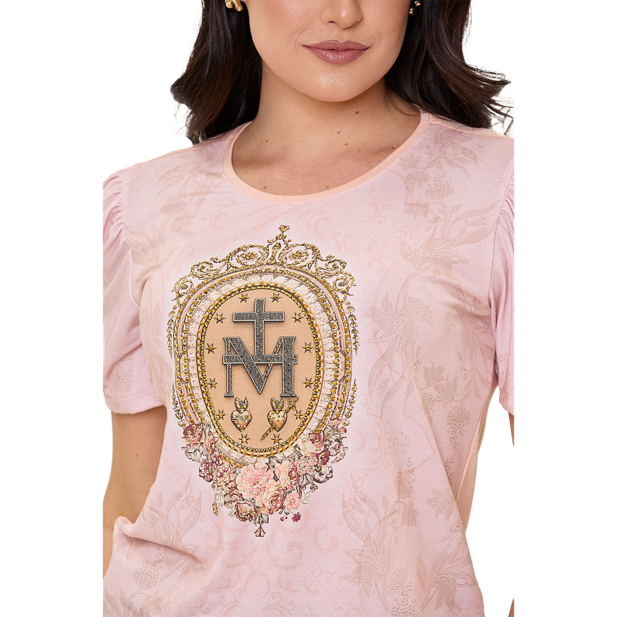 Rosa  - Baby Look Medalha da Graça FS13487