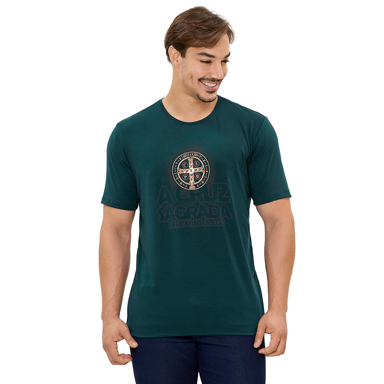 Verde  - Camiseta Medalha de São Bento DV13617