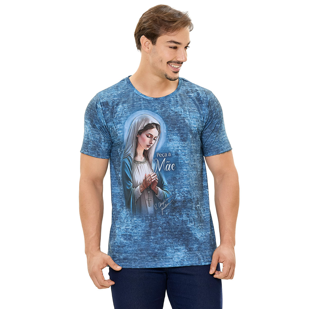 Estampado  - Camiseta Peça a Mãe que o Filho Atende DV13644
