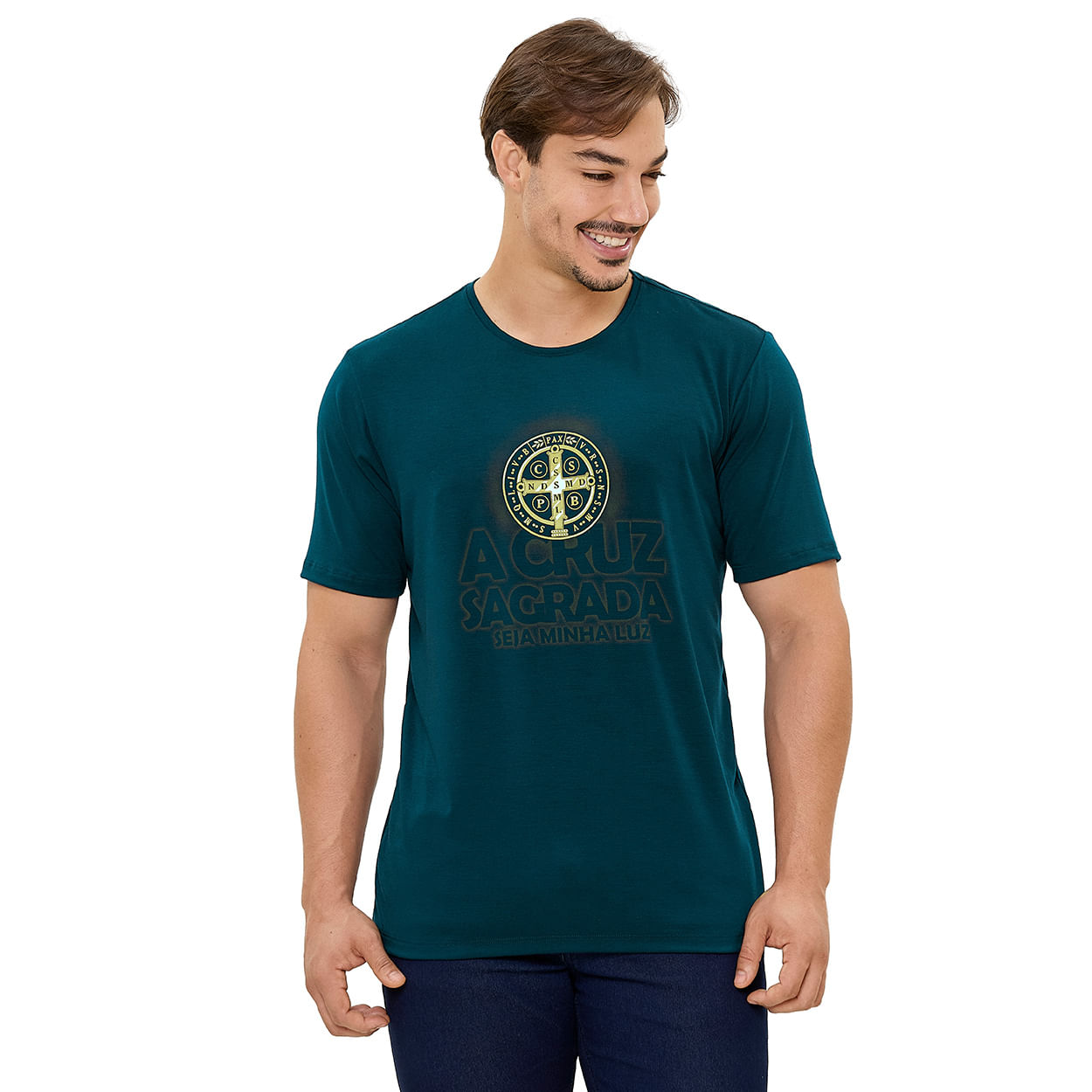 Verde  - Camiseta Medalha de São Bento DV13617