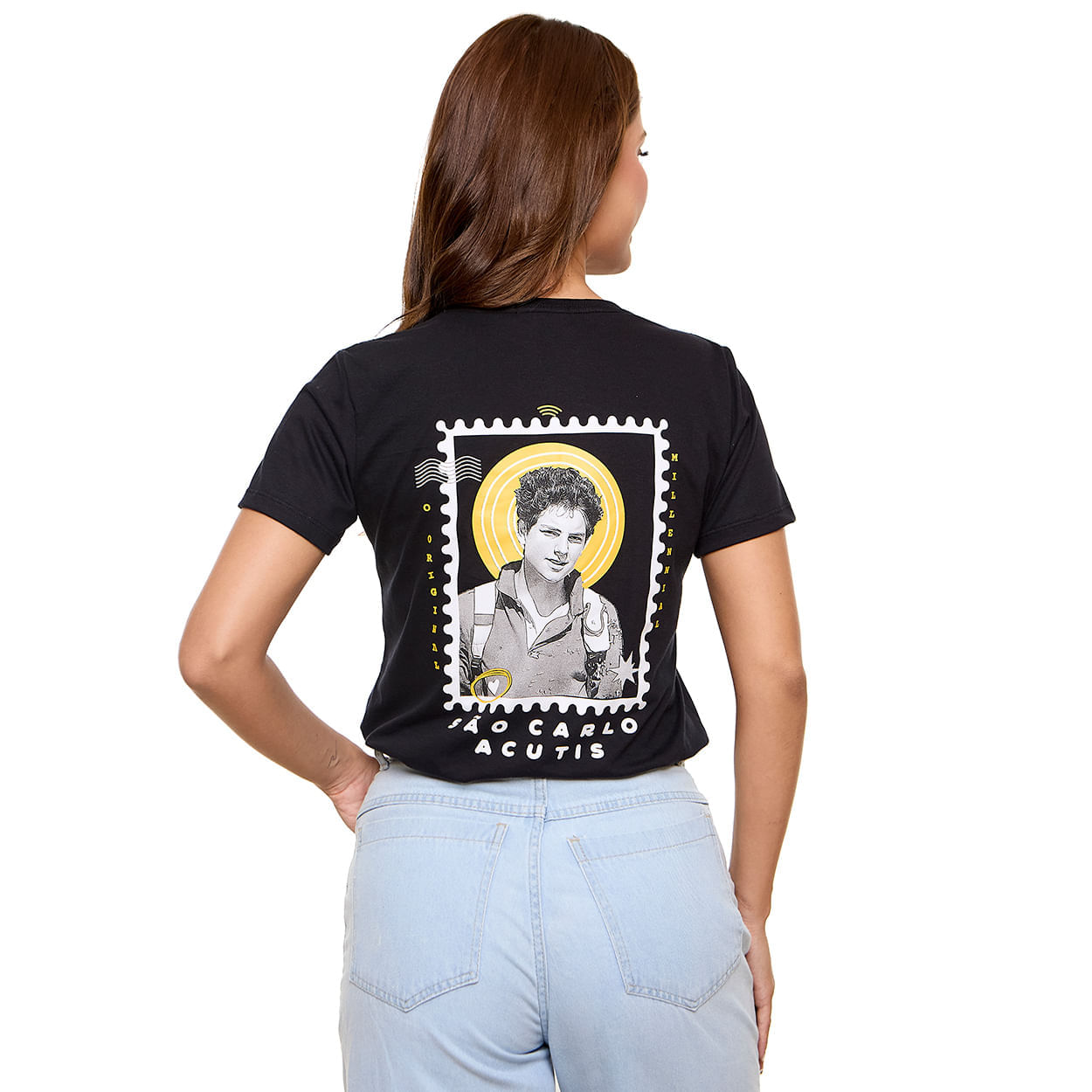 Preto  - Baby Look São Carlo Acutis MS13608