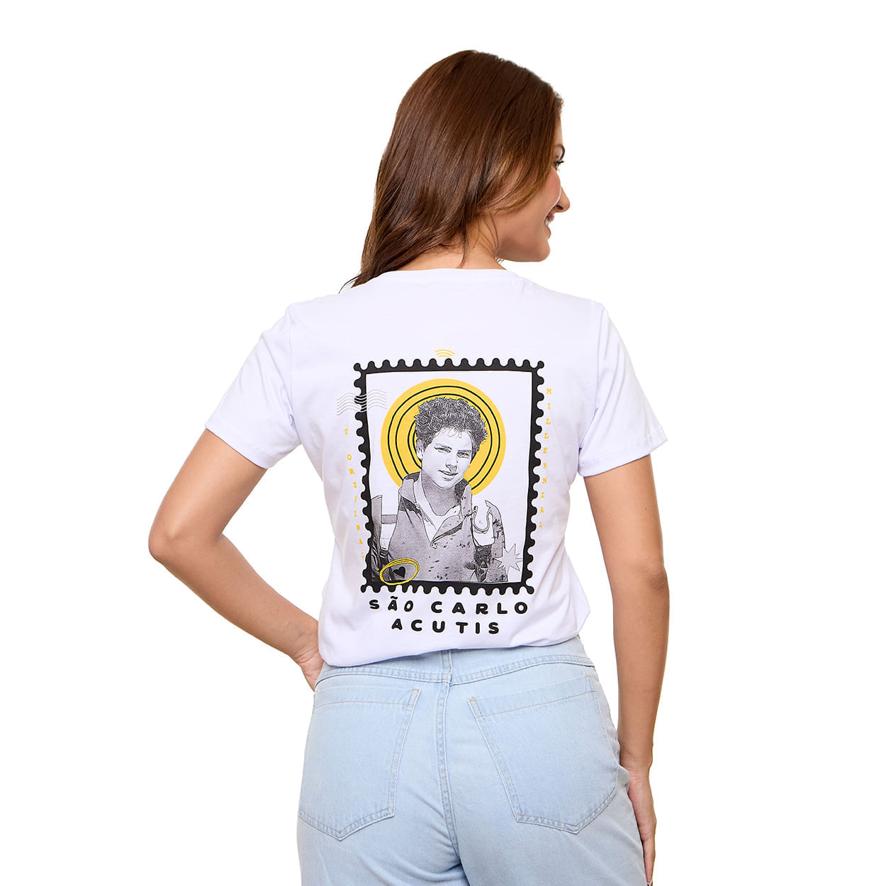 Branco  - Baby Look São Carlo Acutis MS13608