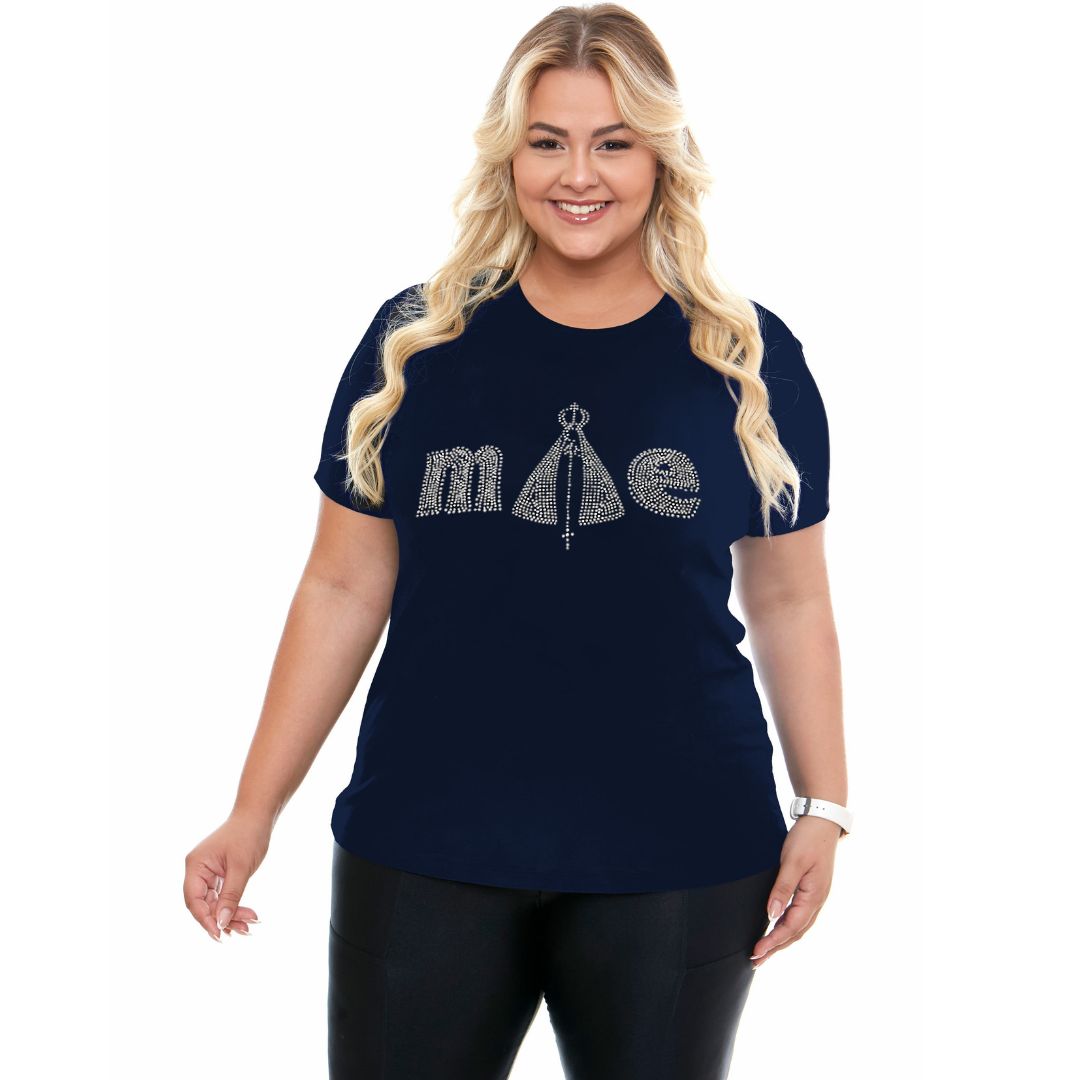 Azul  - Baby Look Plus Size Mãe FSP13639