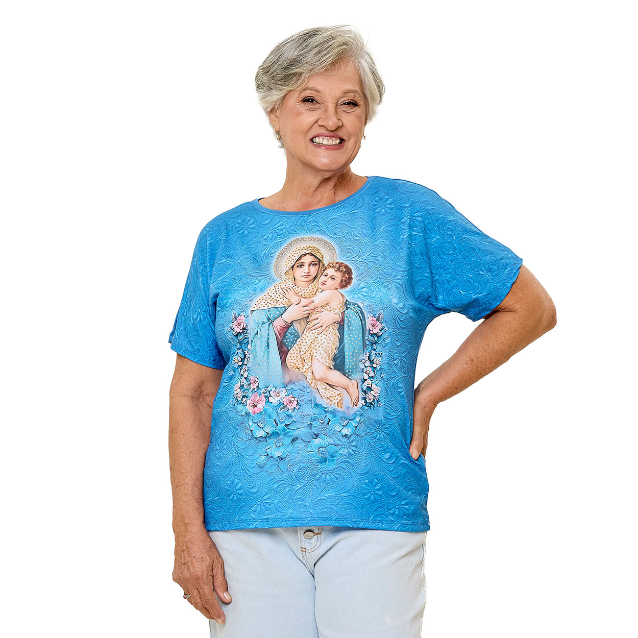 Azul Petroleo  - Baby Look Mãe Rainha FS13477