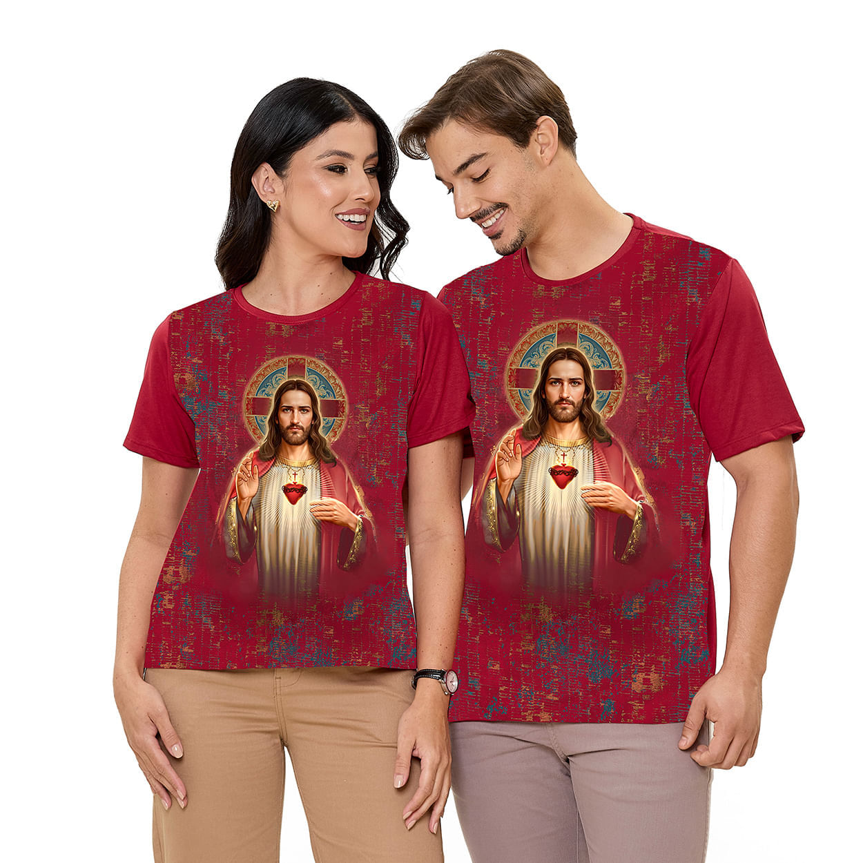 Vermelho  - Baby Look Sagrado Coração de Jesus DV13653