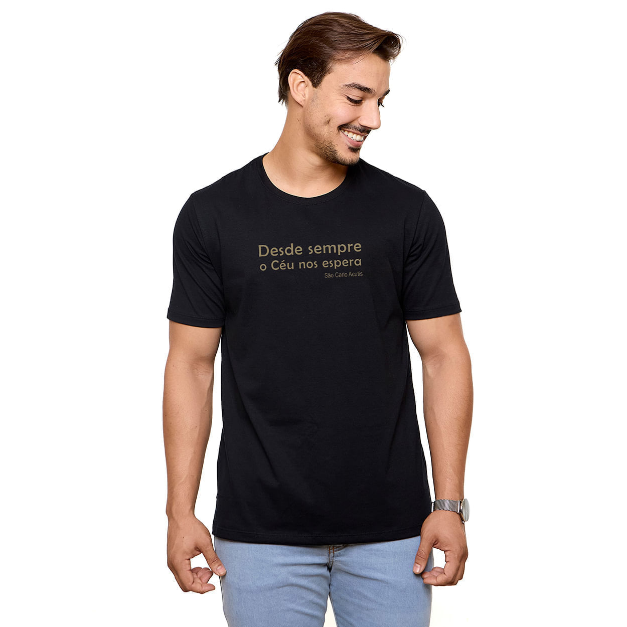 Preto  - Camiseta Beato Carlo Acutis DV13753