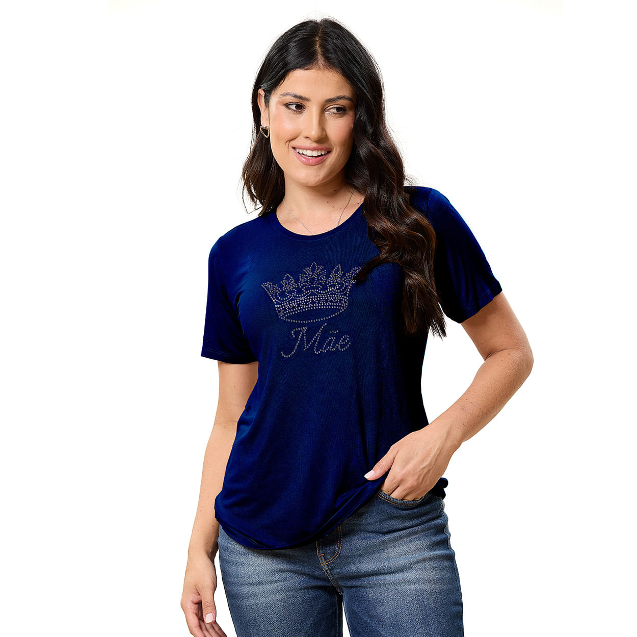 AZUL PROFUNDO  - Baby Look Mãe FS13696