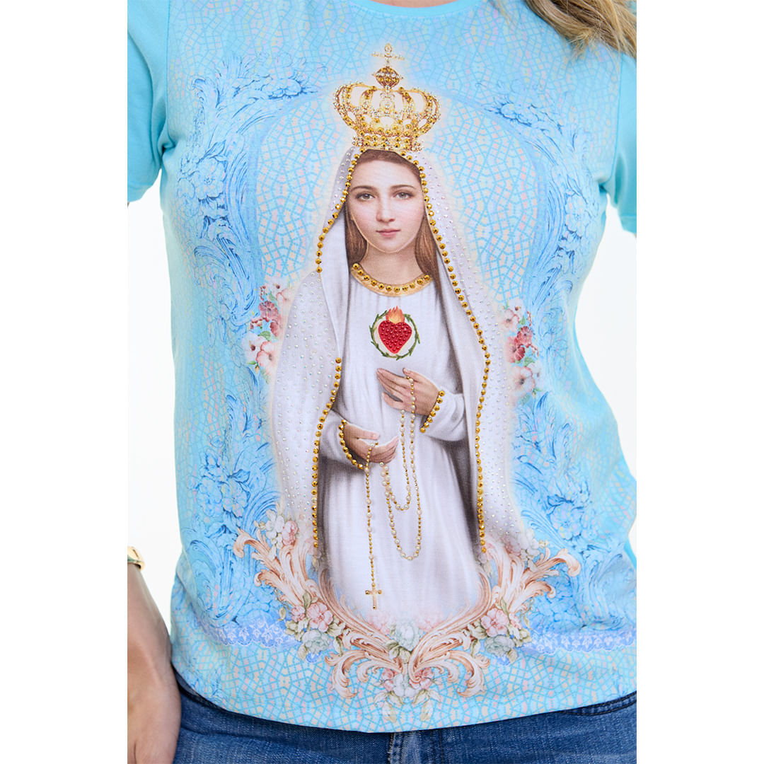 Azul Bebe  - Baby Look Nossa Senhora de Fátima FS12593
