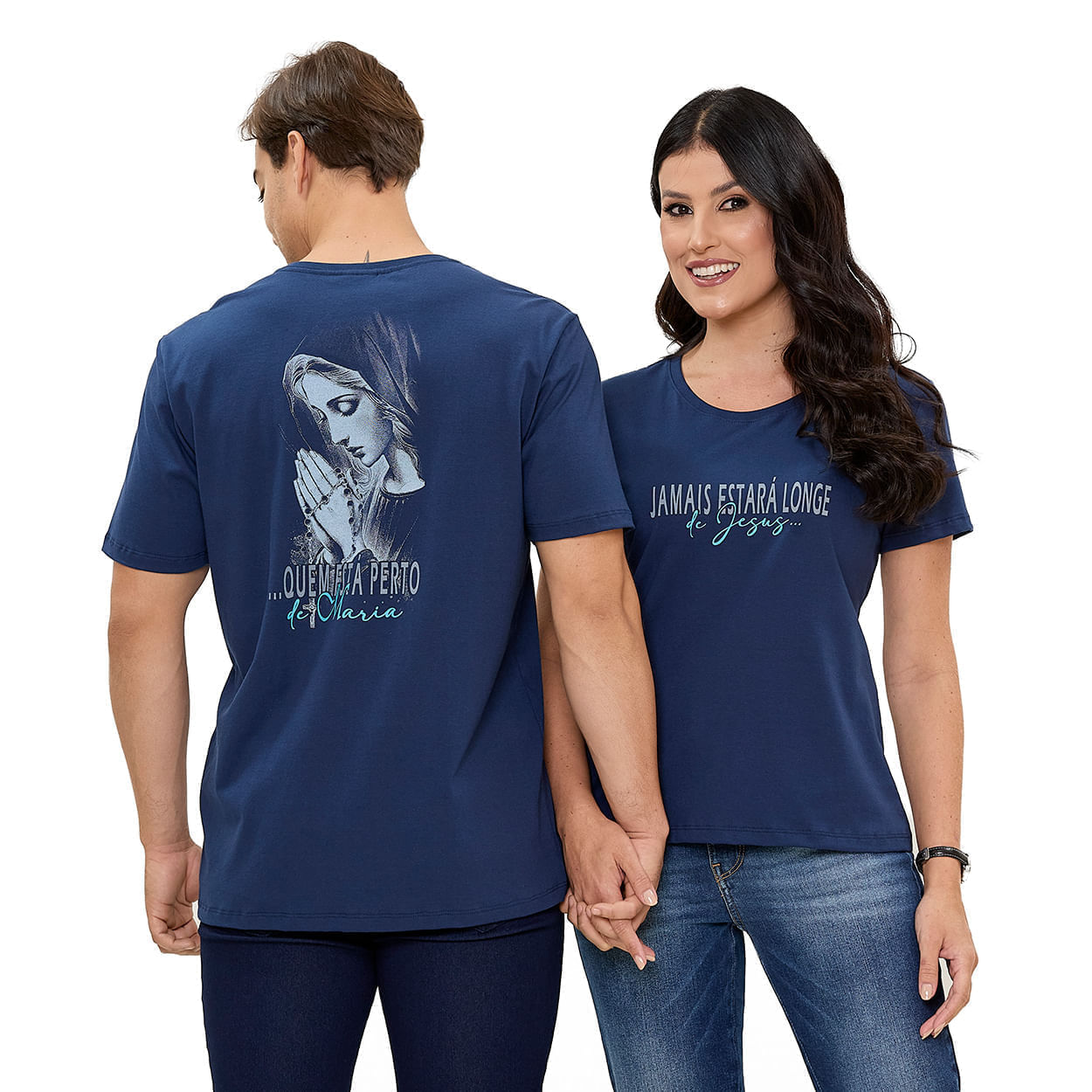 Azul Marinho  - Baby Look Jamais Estará Longe De Você DV13575