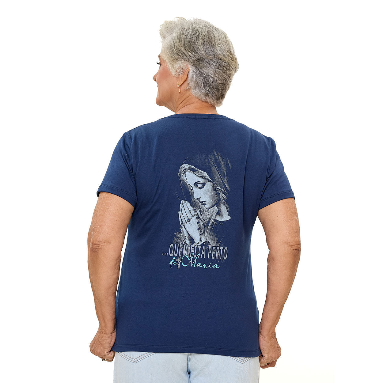 Azul Marinho  - Baby Look Jamais Estará Longe De Você DV13575