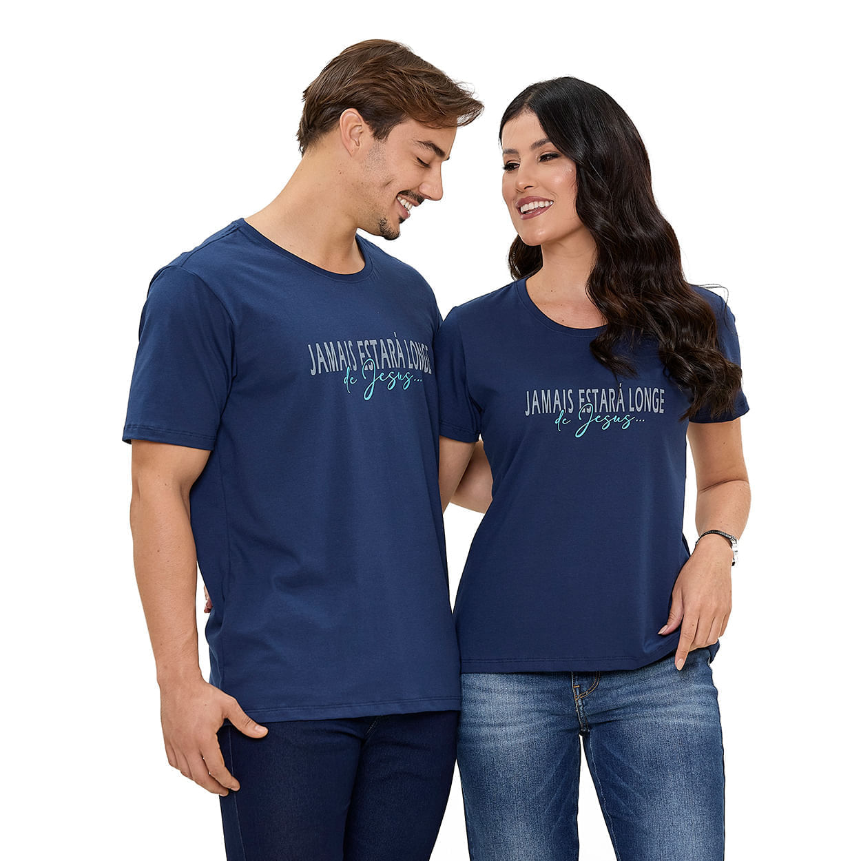 Azul Marinho  - Baby Look Jamais Estará Longe De Você DV13575