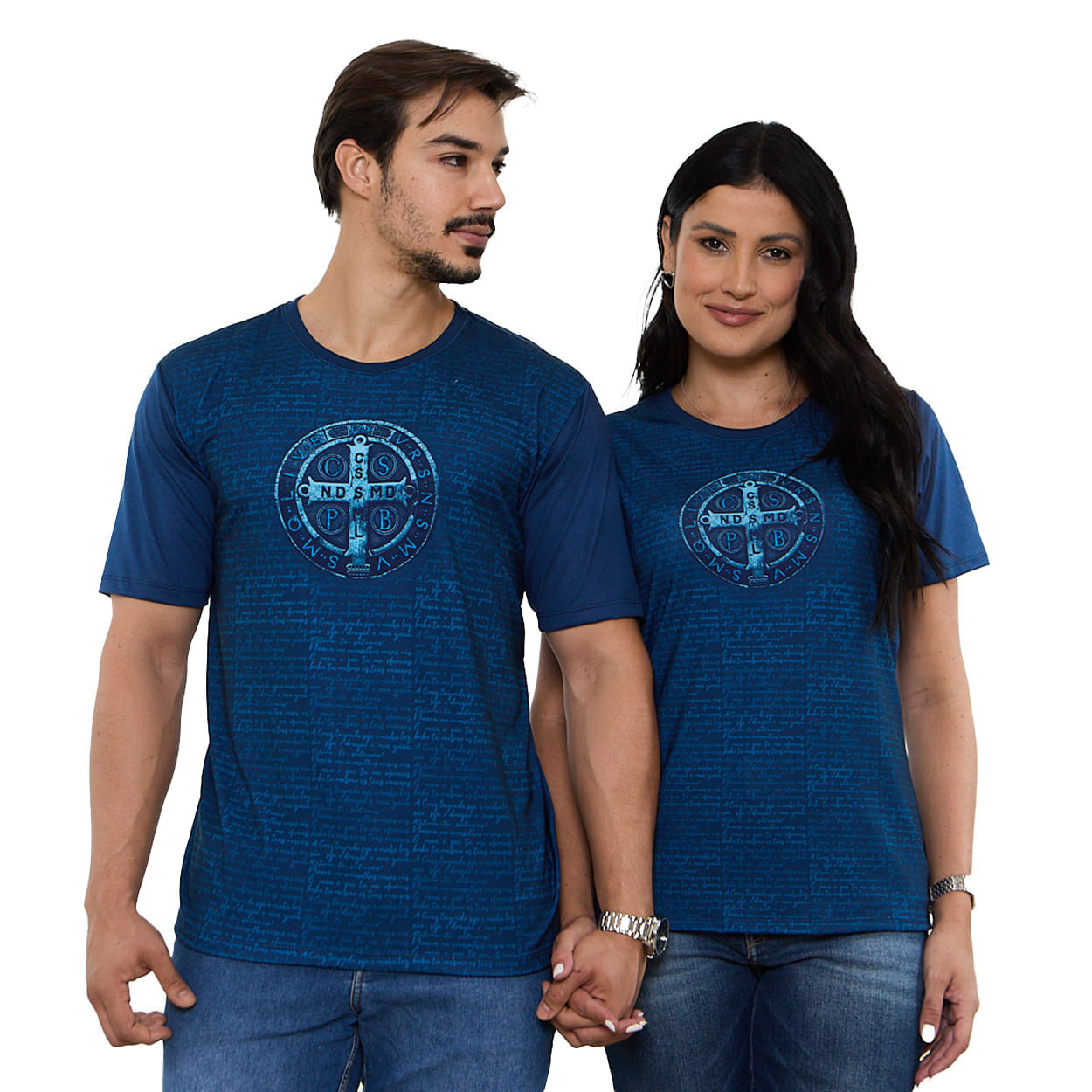 Azul Marinho  - Camiseta Medalha de São Bento DV13691