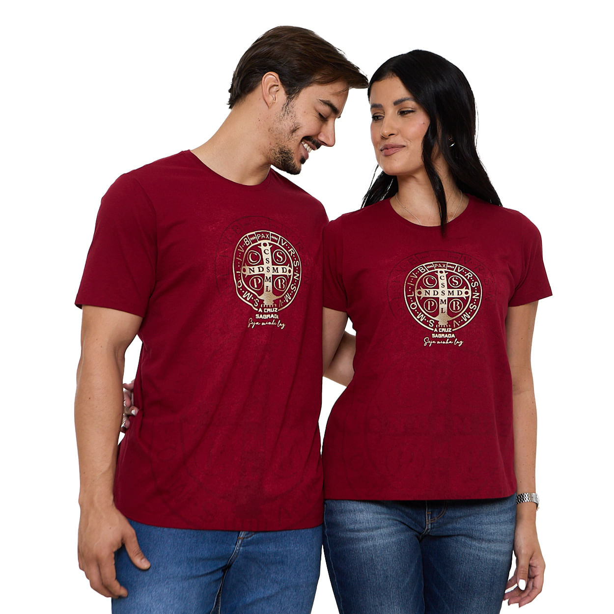 Vermelho  - Camiseta Medalha de São Bento DV13661