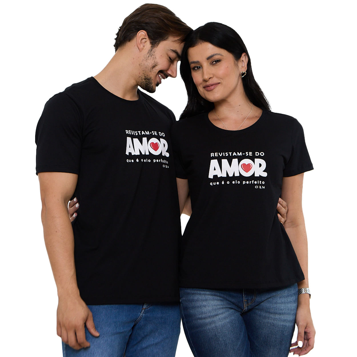 Preto  - Baby Look Revista-se do Amor que é o Elo Perfeito MS13758