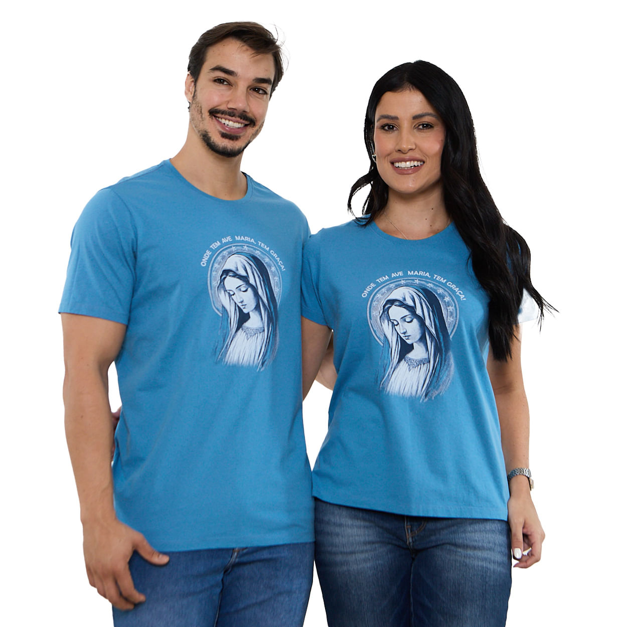 Azul Ceu  - Camiseta Nossa Senhora das Graças DV13663