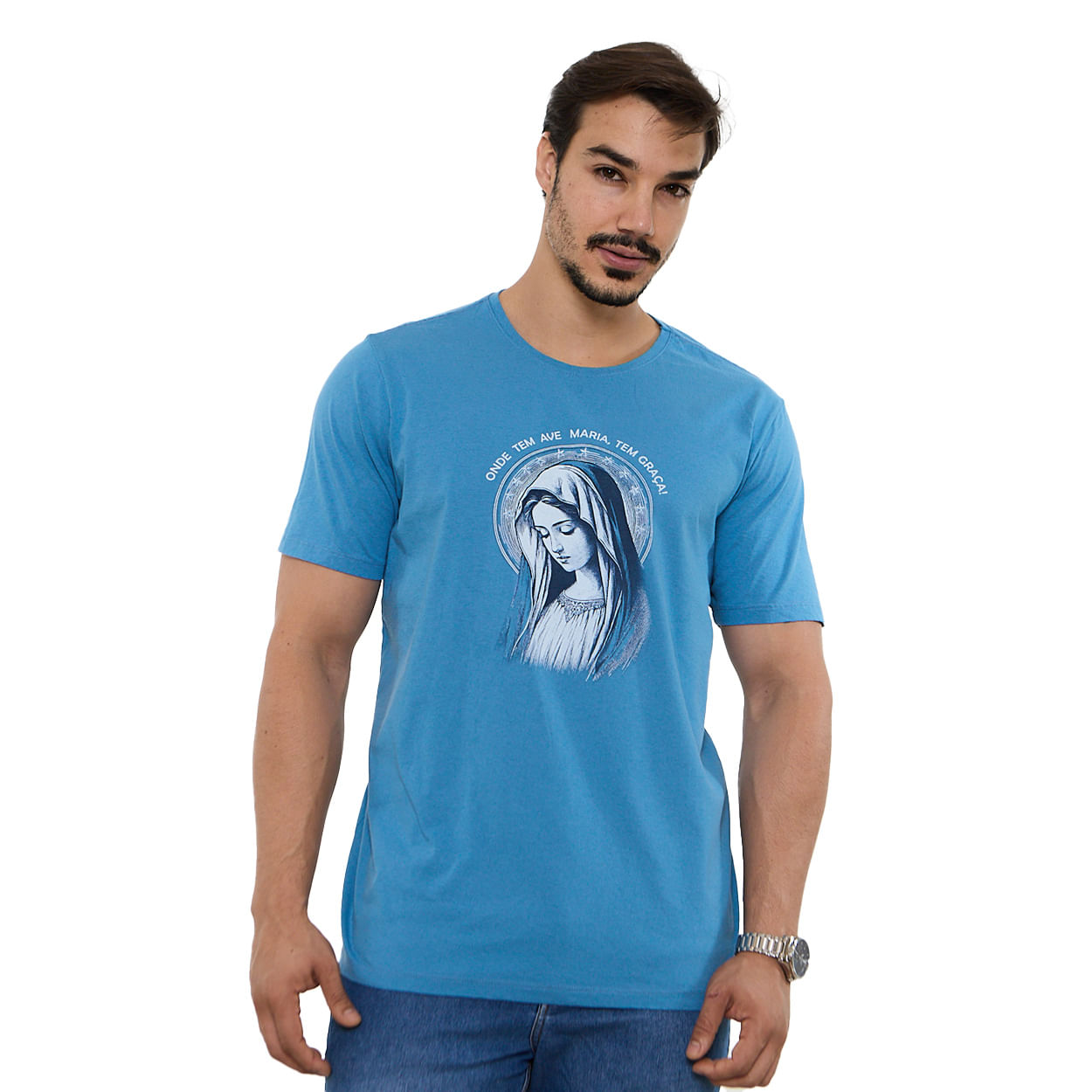 Azul Ceu  - Camiseta Nossa Senhora das Graças DV13663