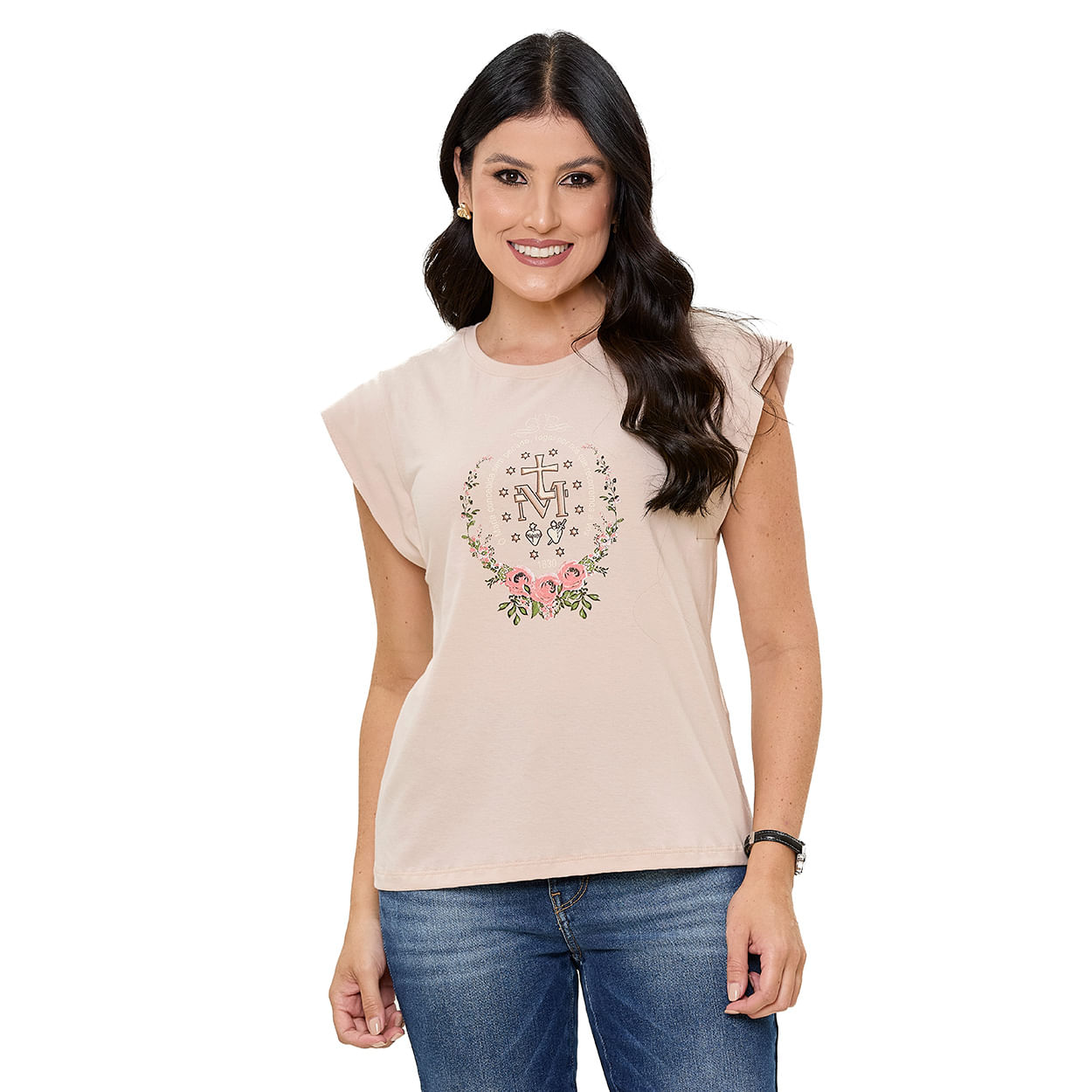 Nude  - Baby Look Medalha da Graça DV13562