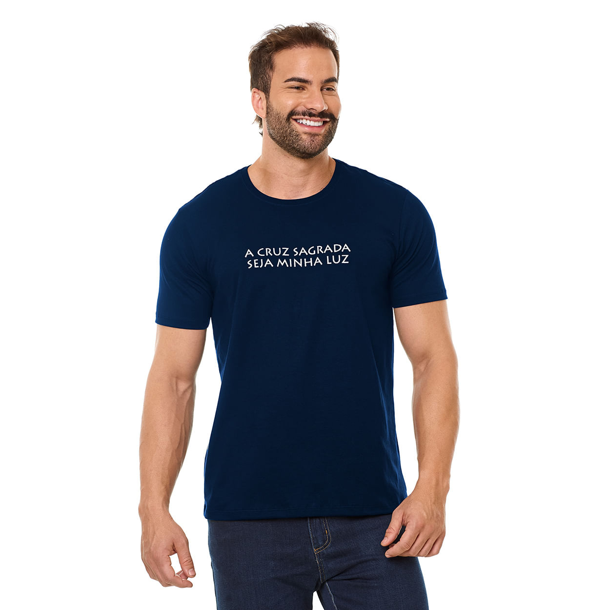 Azul Marinho  - Camiseta Medalha de São Bento DV13328