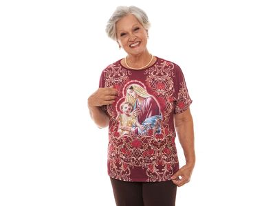 Blusa com estampa de Nossa Senhora do Rosário FS12772