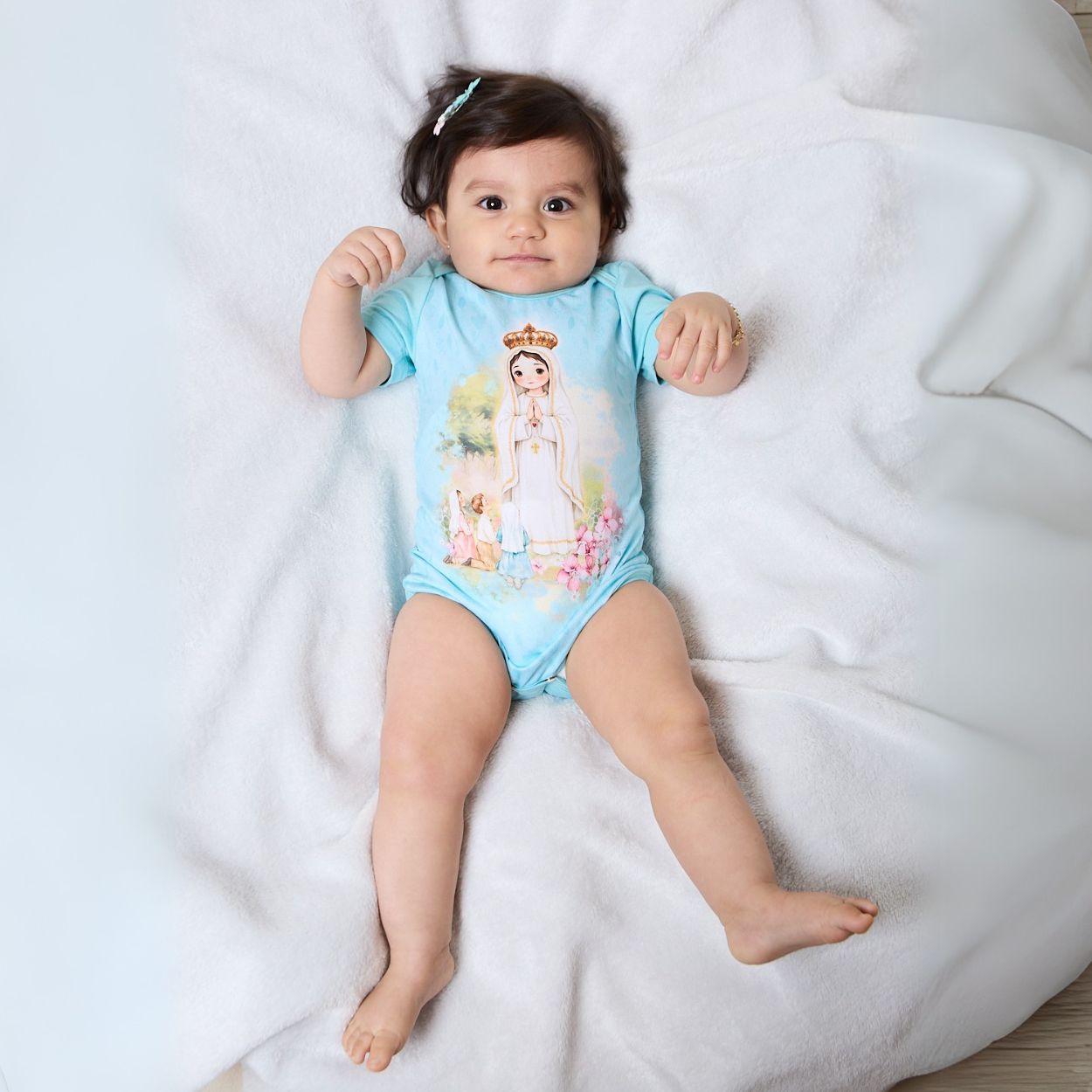 Azul Bebe  - Body Bebê Nossa Senhora de Fátima BB13703