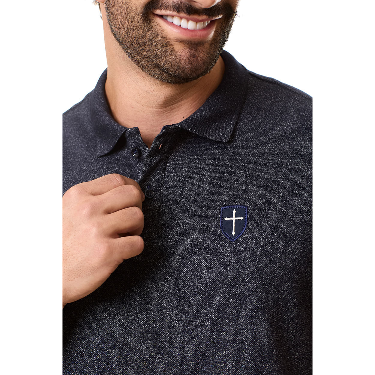 Azul Marinho  - Camiseta Gola Polo Cruz GMP13304