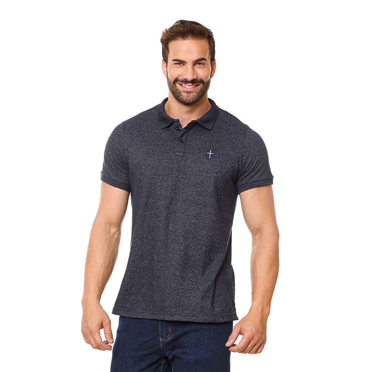 Azul Marinho  - Camiseta Gola Polo Cruz GMP13304