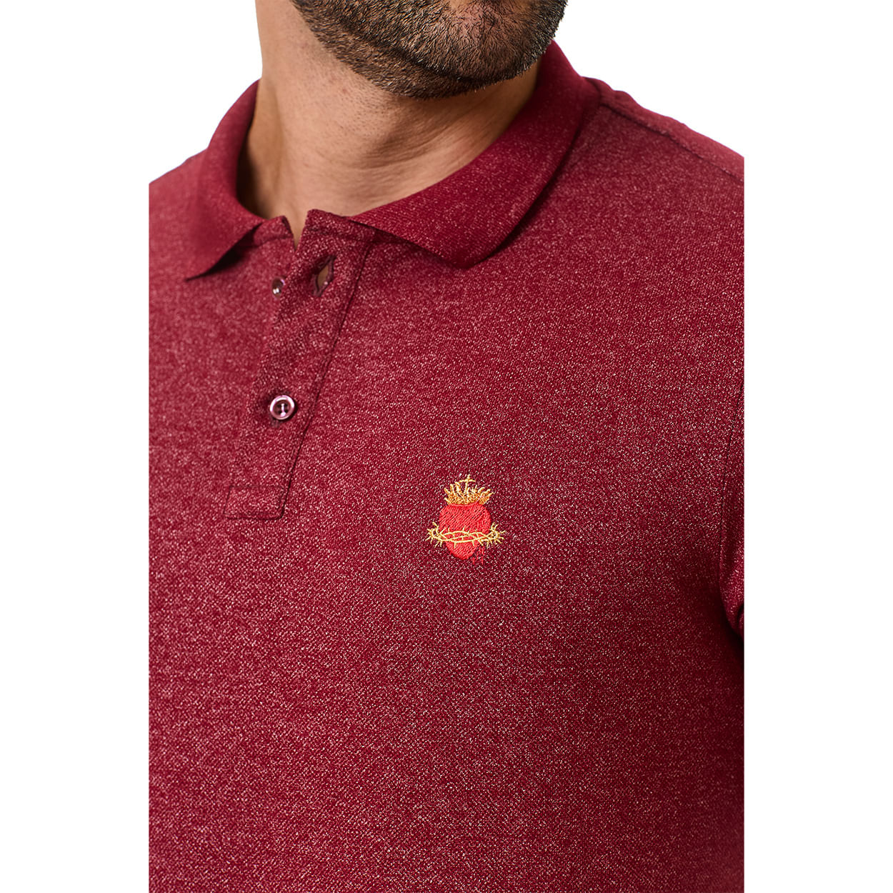 Vermelho  - Camiseta Gola Polo Sagrado Coração de Jesus GMP13410
