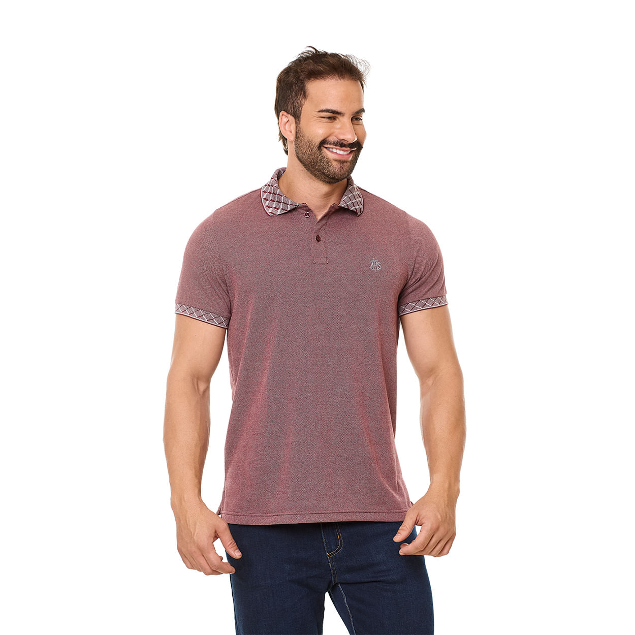 Vermelho  - Camiseta Gola Polo Jesus Cristo GMP13409