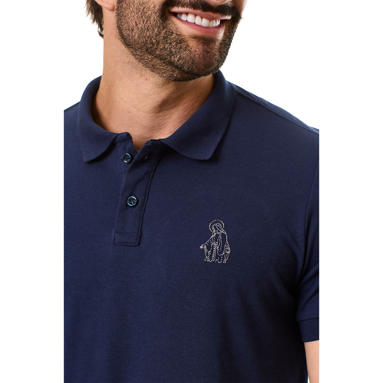 Azul Marinho  - Camiseta Gola Polo Nossa Senhora das Graças GMP13312