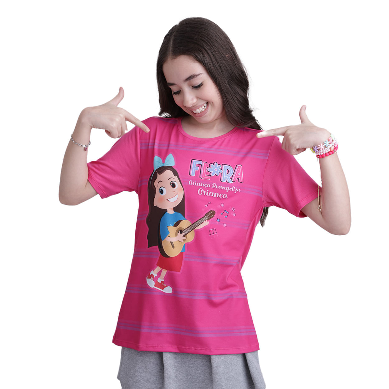 Rosa Pink  - Baby Look Infantil Flora DV13298